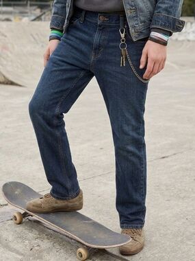 Wrangler Boy’s Size 16 Regular Straight Leg Jeans Dark Wash Denim